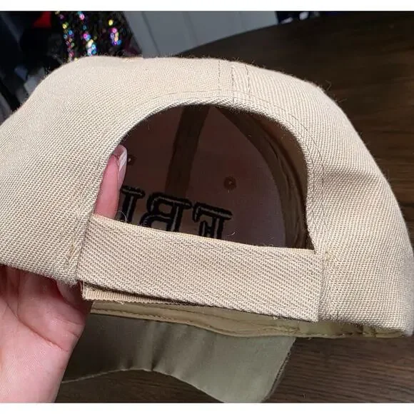 FBI Firm Believer In Jesus Beige Adjustable Baseball Cap Embroidered I Love Jesu - Picture 7 of 9